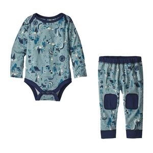 Patagonia Blue Geometric Capilene Baselayer 12M-18M